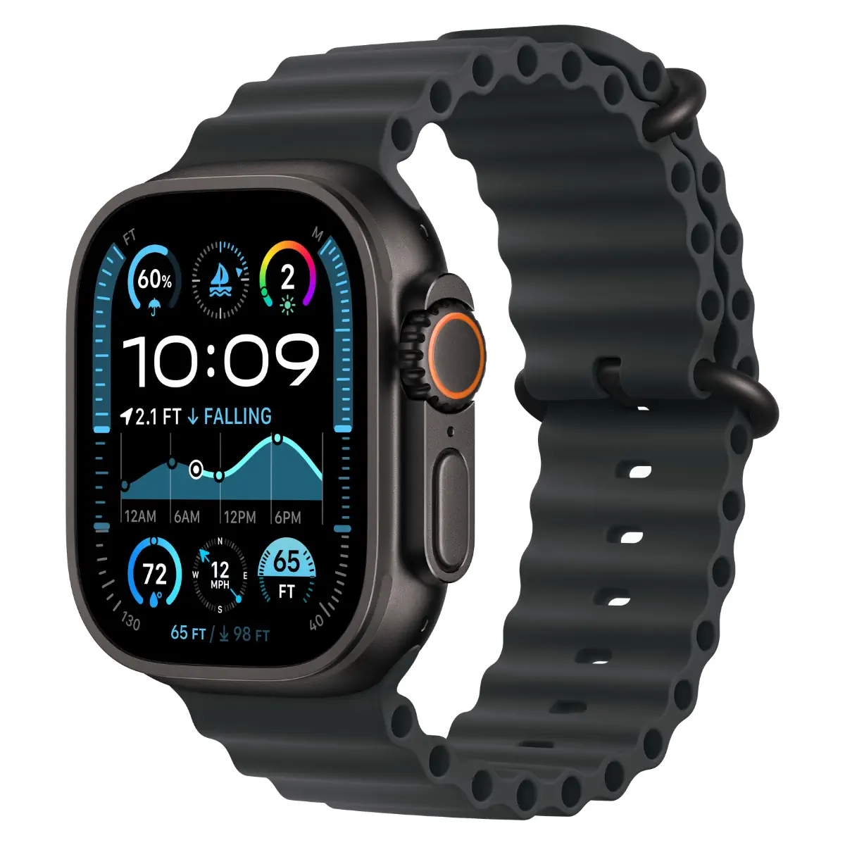 Смарт-часы Apple Watch Ultra 2 GPS + Cellular, 49mm Black Titanium Case with Black Ocean Band MX4P3