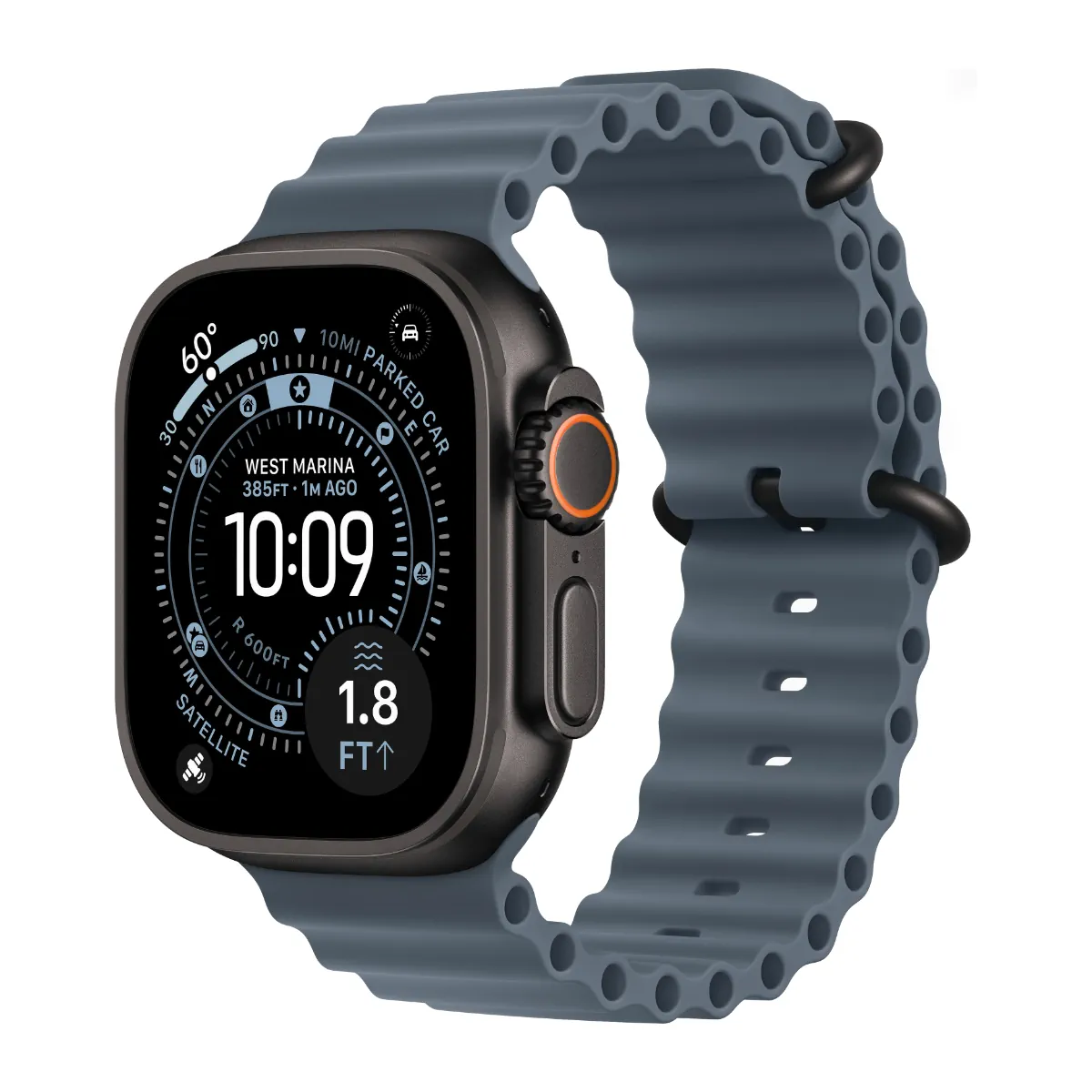 Годинник Apple Watch Ultra 3 GPS  +  Cellular, 49mm Black Titanium Case with Anchor Blue Ocean Band (MF254 + MGCJ4)