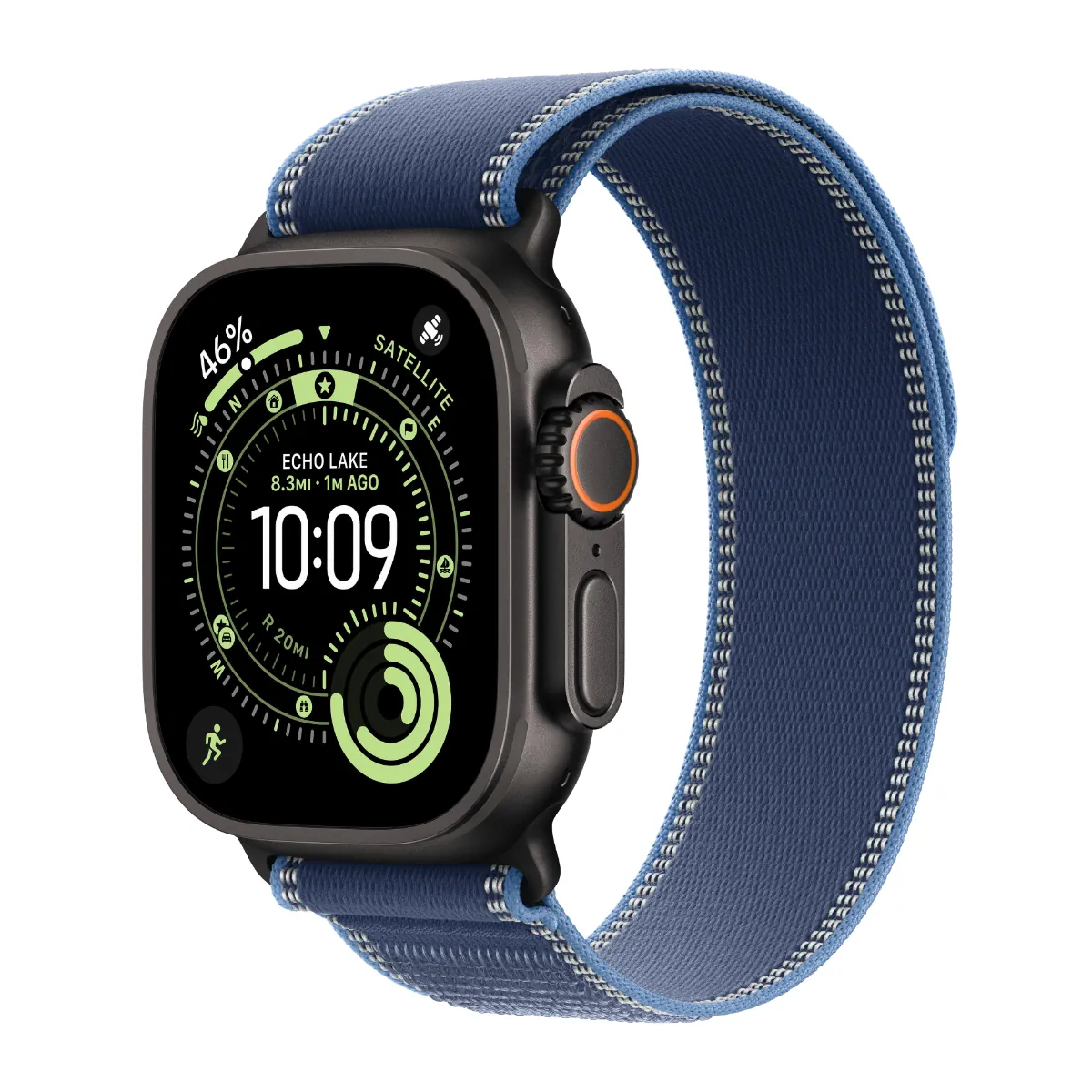 Годинник Apple Watch Ultra 3 GPS  +  Cellular, 49mm Black Titanium Case with Blue/Bright Blue Trail Loop S/M (MF254 + MG9Q4)