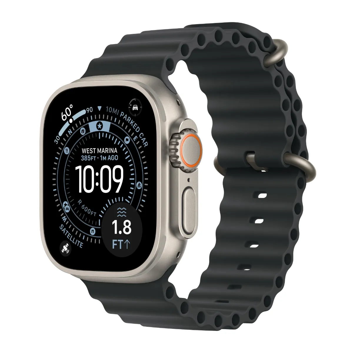 Смарт-часы Apple Watch Ultra 2 GPS + Cellular, 49mm Natural Titanium Case with Black Ocean Band MXTL3