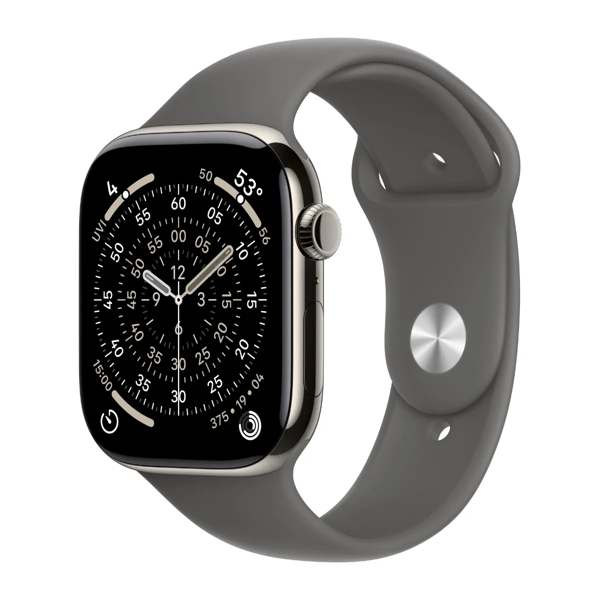 Часы Apple Watch Series 11 GPS+LTE 46mm Natural Titanium w Stone Gray Sport Band S/M MFCW4