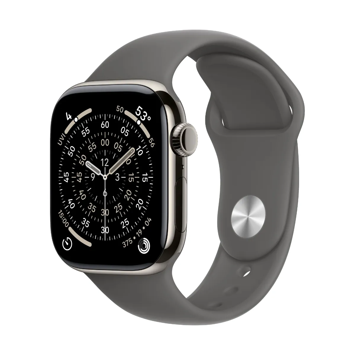 Часы Apple Watch Series 11 GPS+LTE 42mm Natural Titanium w Stone Gray Sport Band S/M MF8M4